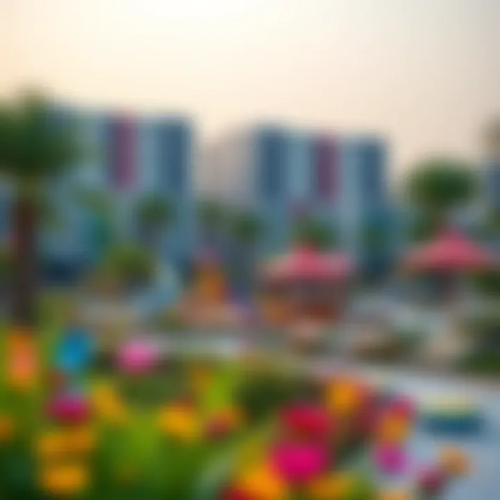 A vibrant park within a Mudon development filled with recreational activities