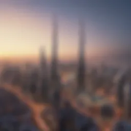 Panoramic view of Dubai skyline showcasing modern architecture