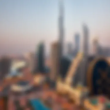 Dubai Skyline with Luxury Residences Breathtaking view of Dubai skyline featuring high-end residences