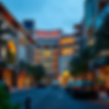 Upscale Neighborhood in Dubai Trendy neighborhood with upscale boutiques and cafes