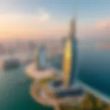 Stunning aerial view of Palm Tower showcasing its unique architectural design