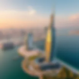 Stunning aerial view of Palm Tower showcasing its unique architectural design