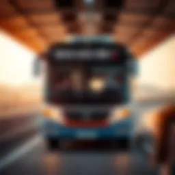 Bus on a scenic route from Ras Al Khaimah to Dubai