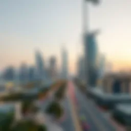 Overview of Dubai's skyline with real estate landmarks