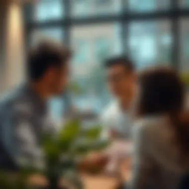 Tenant and landlord discussing rental agreements