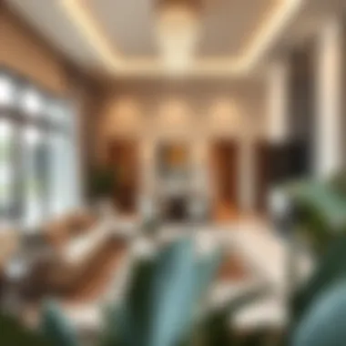 Luxurious interior design of a sample home in Ruba
