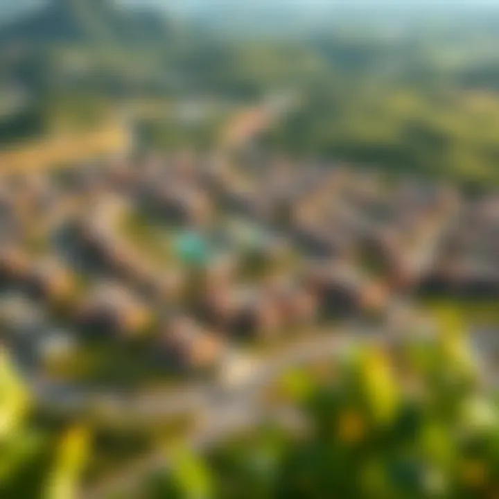 Aerial view showcasing the community layout of Samana Hills