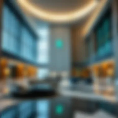 Modern Aesthetics of Standard Chartered Tower Lobby Interior lobby of Standard Chartered Tower highlighting modern aesthetics