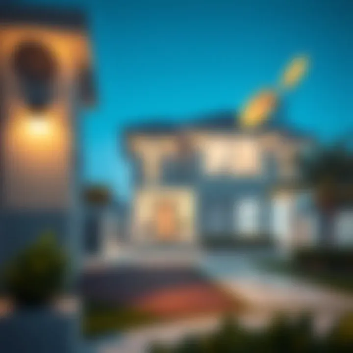 Illustration of a home with satellite internet connectivity