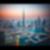 Aerial view of Dubai's iconic skyline showcasing modern skyscrapers