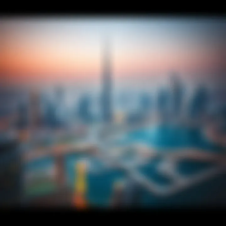 Aerial View of Dubai's Iconic Skyline Aerial view of Dubai's iconic skyline showcasing modern skyscrapers