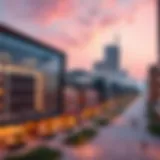 A panoramic view of the Dubai Creative Community showcasing its modern architecture and vibrant atmosphere.