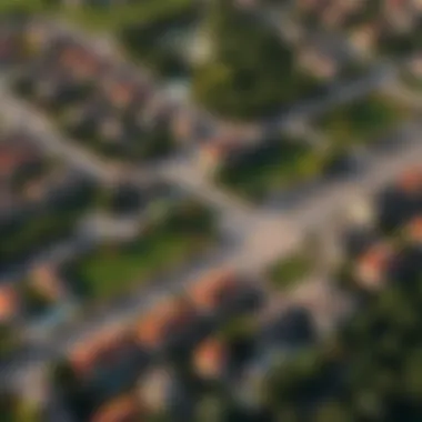 Aerial view of The Greens Community showcasing its lush landscapes