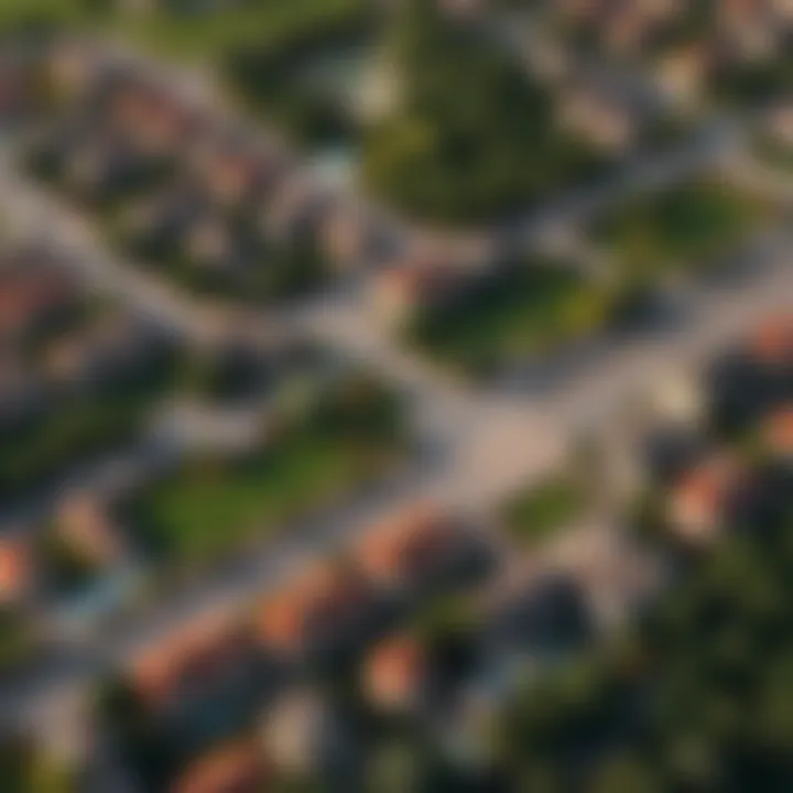 Aerial view of The Greens Community showcasing its lush landscapes