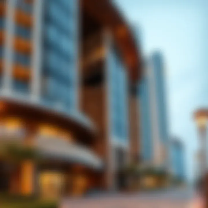 Architectural details of The Pointe highlighting its unique design