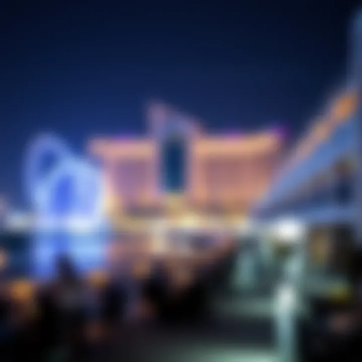 Nightlife at The Pointe with illuminated views of the Atlantis