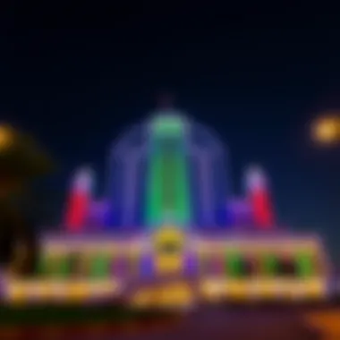 Architectural marvels of the UAE illuminated in national colors.