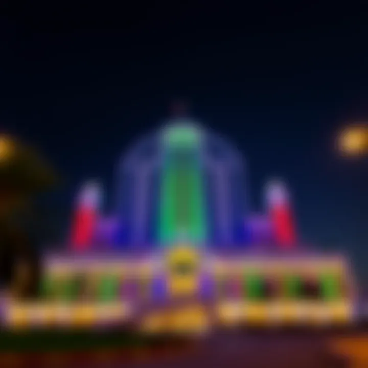 Architectural marvels of the UAE illuminated in national colors.