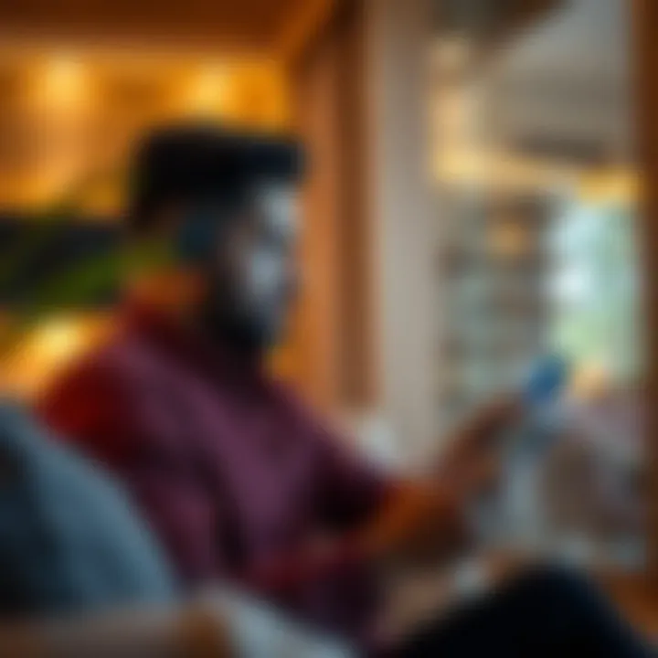 User Engagement with Smart Home Technology Homeowner interacting with smart home technology