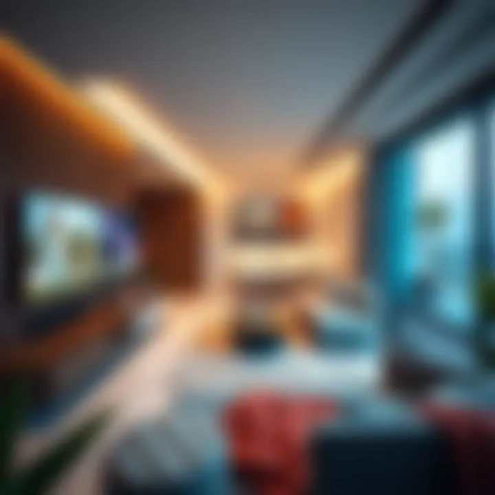 Smart Home Automation Features Modern smart home interface showcasing automation features