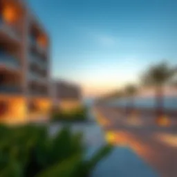 Tranquil beach view of Um Suqeim