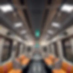 Interior view of a Dubai Metro train showcasing its modern design