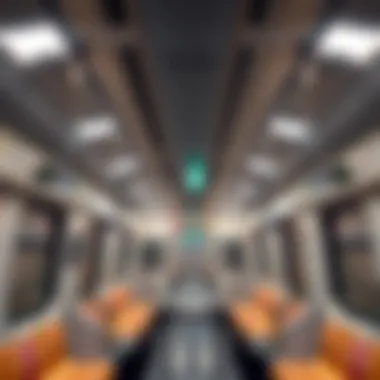 Modern Design of Dubai Metro Train Interior view of a Dubai Metro train showcasing its modern design