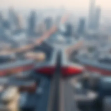 Dubai Metro's Impact on Urban Development An aerial view of Dubai highlighting the Metro's influence on urban development