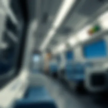 Interior view of a modern Dubai Metro train showcasing comfort