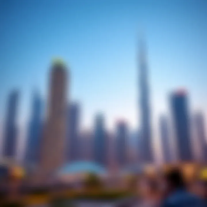 Dubai's Iconic Skyline Vibrant skyline of Dubai showcasing modern architecture