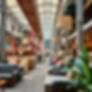 A vibrant marketplace filled with diverse furniture styles