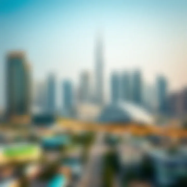 Dubai skyline with real estate developments