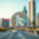 Symbol of the Arab Emirates Dirham currency