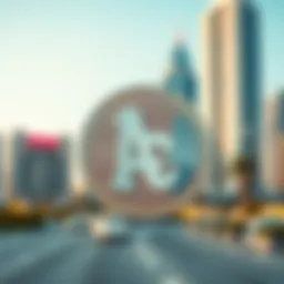 Symbol of the Arab Emirates Dirham currency