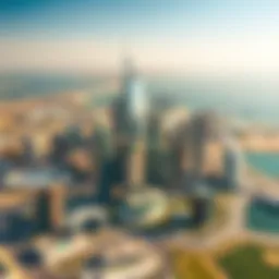 Aerial view showcasing the skyline of Dubai