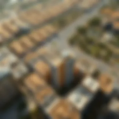 An aerial view of Zayed First Street with surrounding neighborhoods illustrating urban development